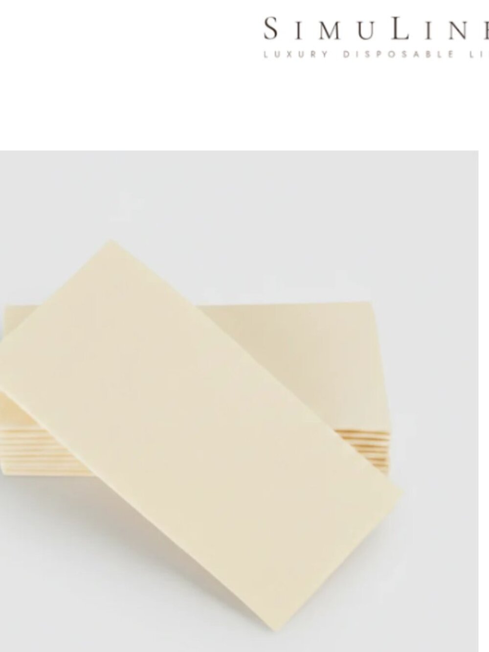 NIB Simulinen Ivory Disposable Dinner Napkins 2 boxes/100 total